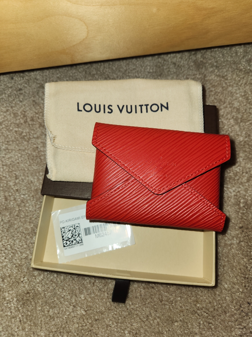 Louis Vuitton Red Epi Leather Envelope Wallet